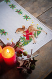 Little Deer With Bunny Table Runner I Stitch Embroidery Cross Stitich Kit Vervaco PN-0166670