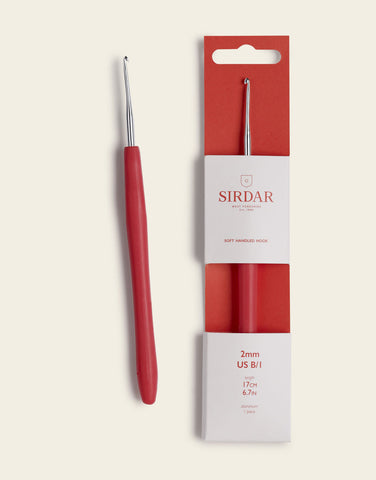 2.00mm Soft-Touch Handled Aluminium Crochet Hook By Sirdar PSFHA-200