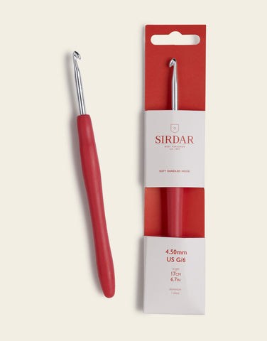 4.50mm Soft-Touch Handled Aluminium Crochet Hook By Sirdar PSFHA-450