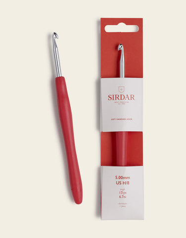5.00mm Soft-Touch Handled Aluminium Crochet Hook By Sirdar PSFHA-500