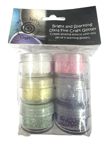 Pastel Twinkles Set 7 Bright and Sparkling Ultra Fine Craft Glitter By Cosmic Shimmer