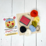 Poppies in a Hoop Needle Felting Kit Crafting Kit The Crafty Kit Company CKC-NF-247