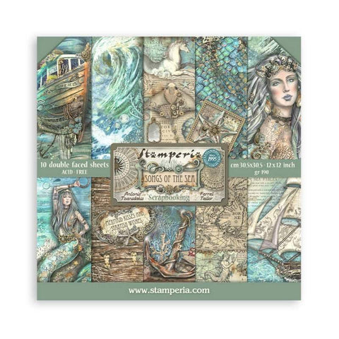Songs of The Sea Scrapbooking Pad 10 Double Sided 30.5 x 30.5 cm (12x12) Stamperia SBBL141