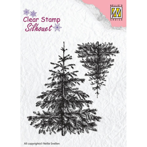 Christmas Fir Trees Clear Stamp Christmas Time Silhouette Nellie Snellen SIL038