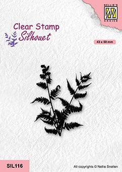 Fern Branch Nellie Snellen Flower Clear Stamps SIL116