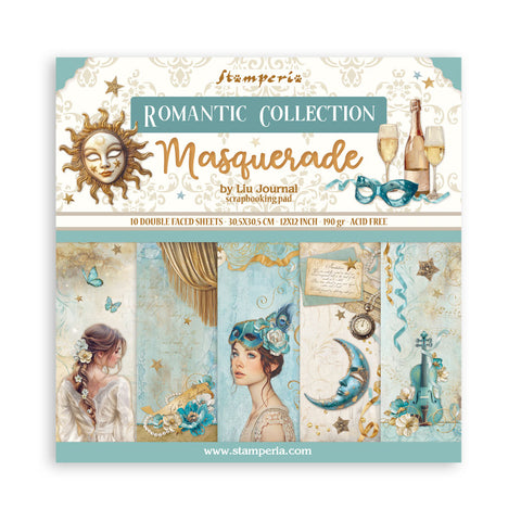 Masquerade By Liu Journal Scrapbooking Pad 10 Double Sided 30.5 x 30.5 cm (12x12) Stamperia SBBL165