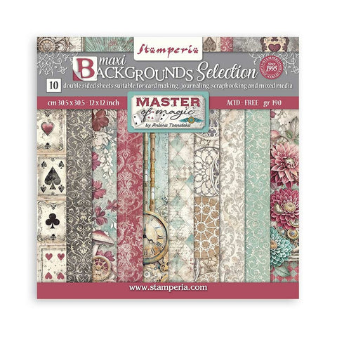 Master of Magic Antonis Tzanidakis Backgrounds Scrapbooking Pad 10 Double Sided 30.5 x 30.5 cm (12x12) Stamperia SBBL167