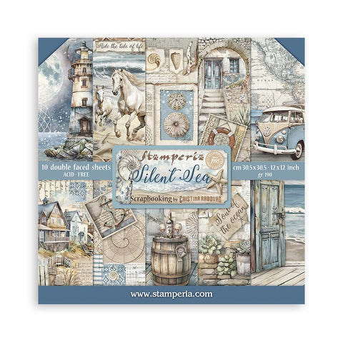Silent Sea Scrapbooking Pad 10 Double Sided 30.5 x 30.5 cm (12x12) Stamperia SBBL169