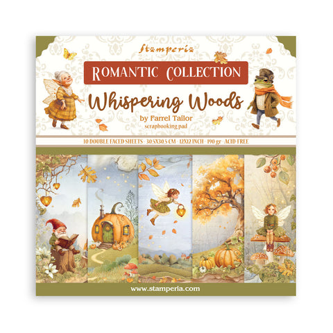Whispering Woods Romantic Collection By Farrel Tailor Scrapbooking Pad 10 Double Sided 30.5 x 30.5 cm (12x12) Stamperia SBBL175