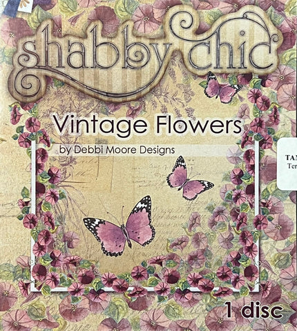 Shabby Chic Vintage Flowers Digicrafting Papercrafting CD Rom By Debbi Moore Designs