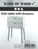 Side Table with 2 Drawers in Unfinished Wood Storage By Creativ 57943