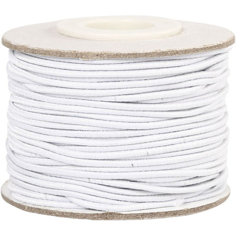 Bead Elastic Cord White 1mm 25m TRC500