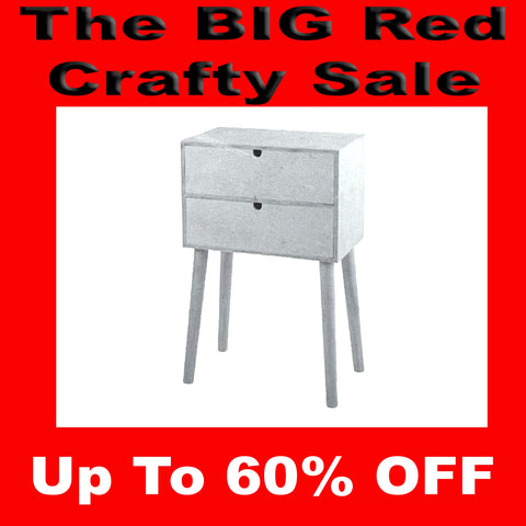 Side Table with 2 Drawers in Unfinished Wood Storage By Creativ 57943