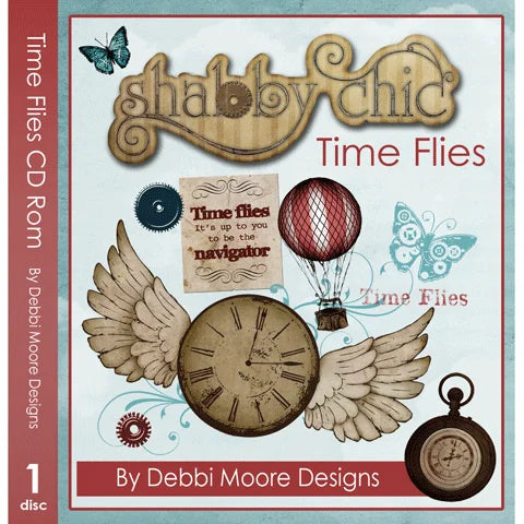 Shabby Chic Time Flies Digicrafting Papercrafting CD Rom By Debbi Moore Designs