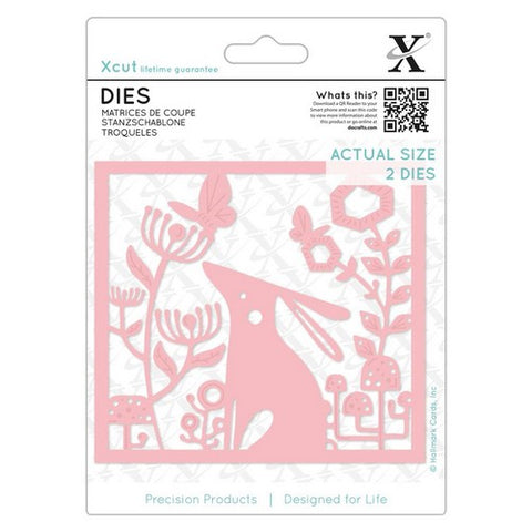 Folk Rabbit Large Dies 2Pcs. By Xcut for Do Crafts XCU 503126