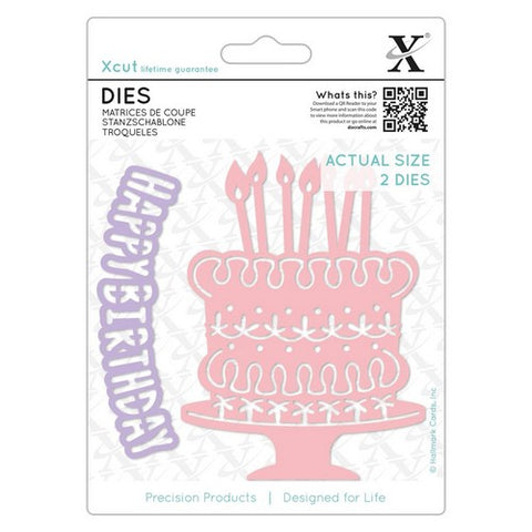 Birthday Cake & Happy Birthday Die By Xcut from Docrafts XCU503447