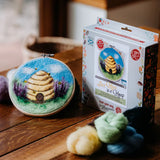Bee Hive in a Hoop Needle Felting Kit Crafting Kit The Crafty Kit Company CKC-NF-273