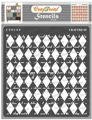Harlequin Script Stencil Craftreat 6X6 CTS299