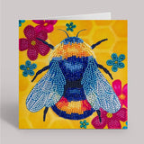 Floral Bumble Bee Crystal Art - Dimond Art Card Kit 7x7 Inches By Craft Buddy CCK-A112