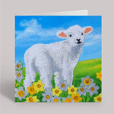 Little Lamb Crystal Art - Dimond Art Card Kit 7x7 Inches By Craft Buddy CCK-A99