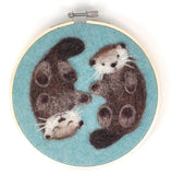 Otters in a Hoop Needle Felting Kit Crafting Kit The Crafty Kit Company CKC-NF-189