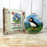 Puffin in a Hoop Needle Felting Kit Crafting Kit The Crafty Kit Company CKC-NF-212