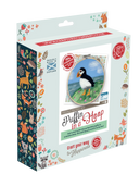Puffin in a Hoop Needle Felting Kit Crafting Kit The Crafty Kit Company CKC-NF-212