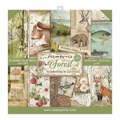Forest Scrapbooking Pad 10 Double Sided 30.5 x 30.5 cm (12x12) Stamperia