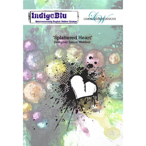 Splattered Heart English Red Rubber Stamp By Limor Webber Designs For IndigoBlu IND0136PC