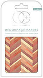 Chevron Burnt Decoupage Paper 35 x 40cm pk 3 By Craft Consortium CCDECP017