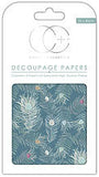 Peacock Blue Decoupage Paper 35 x 40cm pk 3 By Craft Consortium CCDECP047