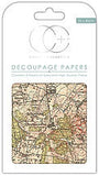 Vintage Map Decoupage Paper 35 x 40cm pk 3 By Craft Consortium CCDECP078