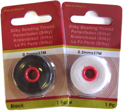 Silky Beading Thread 37m Bobbin Black OR White