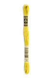 Yellow - 18 DMC Mouliné Stranded Cotton Embroidery Tread By DMC