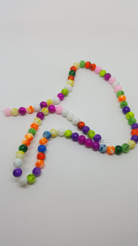 Mixed Colour Glass Round Beads 6mm TRC063