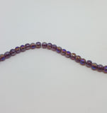Violet Glass AB Round Beads 4mm TRC064