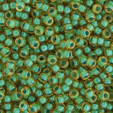 Lt. Topaz Turquoise Lined Luster Miyuki Seed Beads 11/0 Approx 22g TRC337