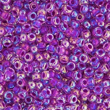 Magenta AB Lined-Dyed Miyuki Seed Beads 11/0 Approx 22g TRC362