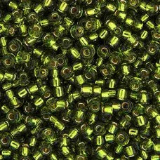 Olive Silver Lined Miyuki Seed Beads 15/0 Approx 22g TRC370