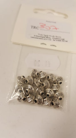 Tibetan Style Beads Lead & Cadmium Free Antique Silver Approx 7mm TRC307