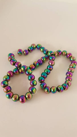 Mardi Gras Glass Beads Rainbow 6mm TRC415