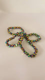 Electroplated Glass Beads, Faceted, Abacus, Multi-color Plated, 6x4mm, Hole: 1mm approx 100pcs TRC418