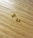 Brass Earring Earnuts, Golden, 6x4.5x3.5mm, Hole: 1mm TRC427