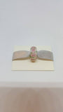 Green, Pink, White Swirl Solid Silver Core Glass Charm Bead SSC001