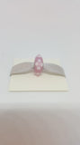 Pink and White Floral Solid Silver Core Glass Charm Bead SSC002