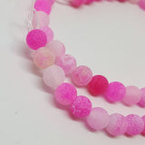 Natural & Dyed Weathered Agate Bead Strands Round Hot Pink or Purple 6mm Approx 65pcs TRC431