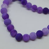 Natural & Dyed Weathered Agate Bead Strands Round Hot Pink or Purple 6mm Approx 65pcs TRC431