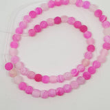 Natural & Dyed Weathered Agate Bead Strands Round Hot Pink or Purple 6mm Approx 65pcs TRC431