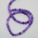 Natural & Dyed Weathered Agate Bead Strands Round Hot Pink or Purple 6mm Approx 65pcs TRC431