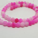 Natural & Dyed Weathered Agate Bead Strands Round Hot Pink or Purple 6mm Approx 65pcs TRC431